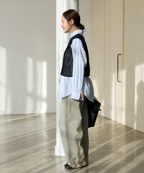 JOURNAL STANDARD（ジャーナルスタンダード）の「CROCHET VEST（ベスト・レディース・ブラック/ホワイト×ホワイト・FREE）」の3枚目の写真