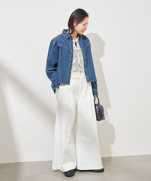 JOURNAL STANDARD（ジャーナルスタンダード）の「CROCHET VEST（ベスト・レディース・ブラック/ホワイト×ホワイト・FREE）」の9枚目の写真