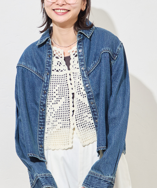 JOURNAL STANDARD（ジャーナルスタンダード）の「CROCHET VEST（ベスト・レディース・ブラック/ホワイト×ホワイト・FREE）」の12枚目の写真