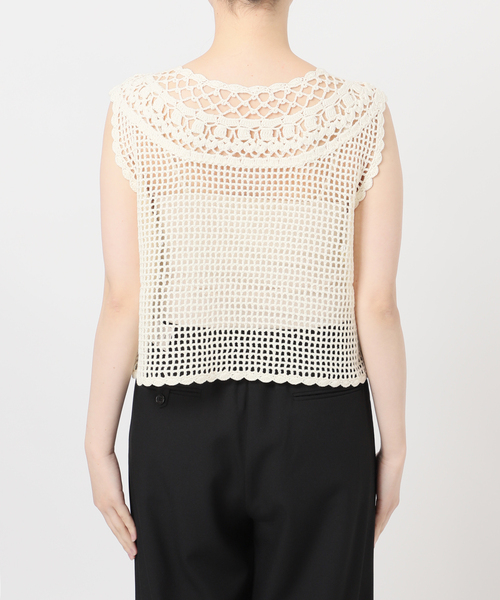 JOURNAL STANDARD（ジャーナルスタンダード）の「CROCHET VEST（ベスト・レディース・ブラック/ホワイト×ホワイト・FREE）」の19枚目の写真