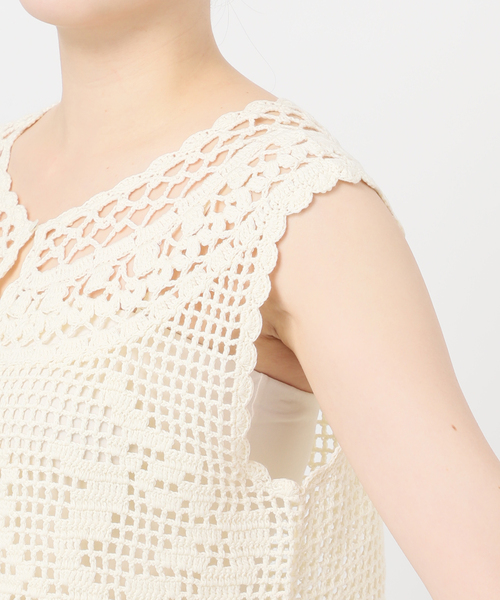 JOURNAL STANDARD（ジャーナルスタンダード）の「CROCHET VEST（ベスト・レディース・ブラック/ホワイト×ホワイト・FREE）」の21枚目の写真