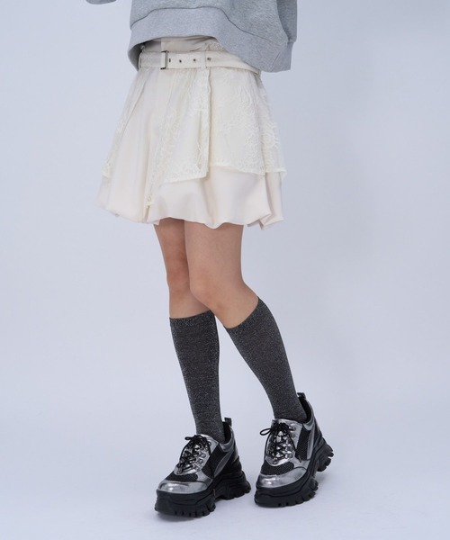 HARE（ハレ）の「レースバルーンミニスカート(HARE)（スカート・レディース・ホワイト/ブラック・FREE）」の21枚目の写真