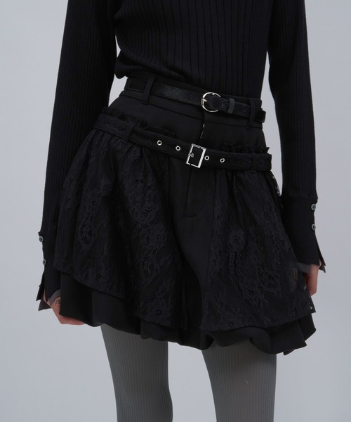 HARE（ハレ）の「レースバルーンミニスカート(HARE)（スカート・レディース・ホワイト/ブラック・FREE）」の13枚目の写真