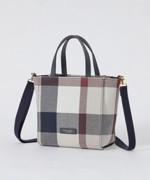 BLUE LABEL CRESTBRIDGE（ブルーレーベルクレストブリッジ）の「クレストブリッジチェックキャンバススクエアミニトート（ショルダーバッグ）」