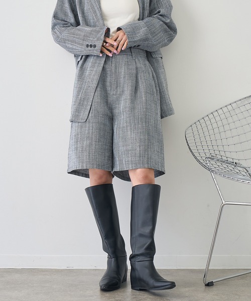 NOGLE(ノグル)の「【NOGLE/ノグル】リネンヘリンボーンショートパンツ(その他パンツ・レディース・ベージュ/ブラック・FREE)」の3枚目の写真