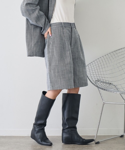 NOGLE(ノグル)の「【NOGLE/ノグル】リネンヘリンボーンショートパンツ(その他パンツ・レディース・ベージュ/ブラック・FREE)」の4枚目の写真