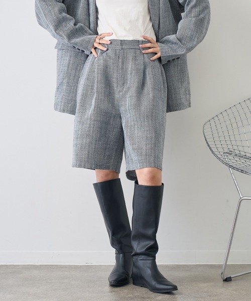 NOGLE(ノグル)の「【NOGLE/ノグル】リネンヘリンボーンショートパンツ(その他パンツ・レディース・ベージュ/ブラック・FREE)」の8枚目の写真