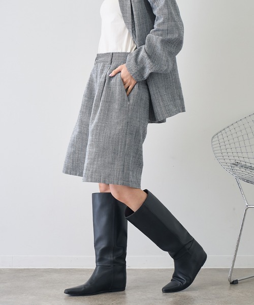 NOGLE(ノグル)の「【NOGLE/ノグル】リネンヘリンボーンショートパンツ(その他パンツ・レディース・ベージュ/ブラック・FREE)」の5枚目の写真