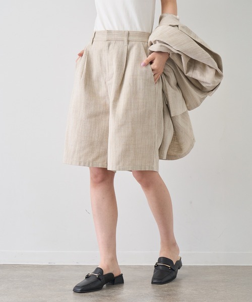 NOGLE(ノグル)の「【NOGLE/ノグル】リネンヘリンボーンショートパンツ(その他パンツ・レディース・ベージュ/ブラック・FREE)」の14枚目の写真