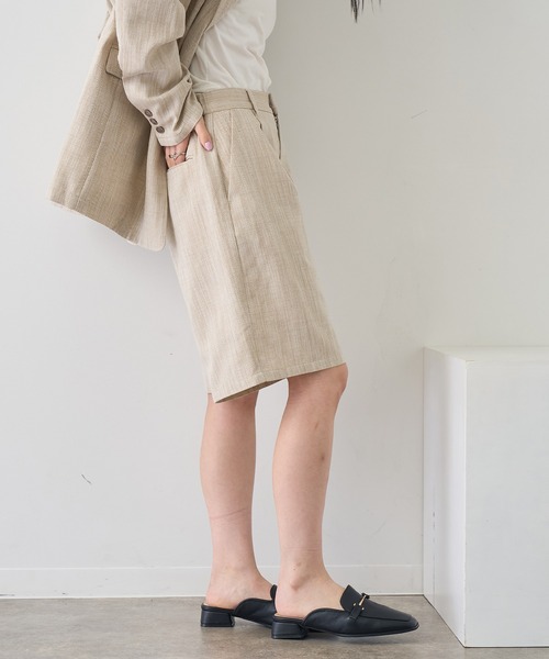 NOGLE(ノグル)の「【NOGLE/ノグル】リネンヘリンボーンショートパンツ(その他パンツ・レディース・ベージュ/ブラック・FREE)」の15枚目の写真