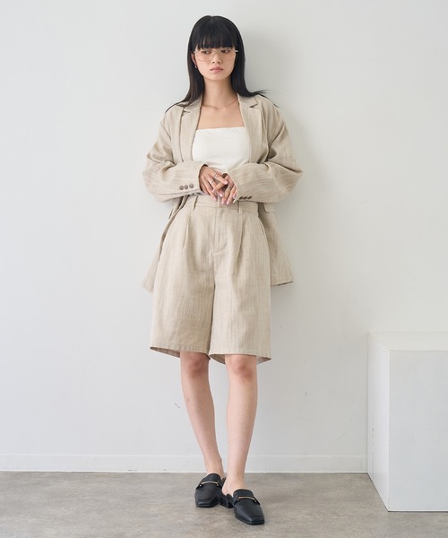 NOGLE(ノグル)の「【NOGLE/ノグル】リネンヘリンボーンショートパンツ(その他パンツ・レディース・ベージュ/ブラック・FREE)」の21枚目の写真