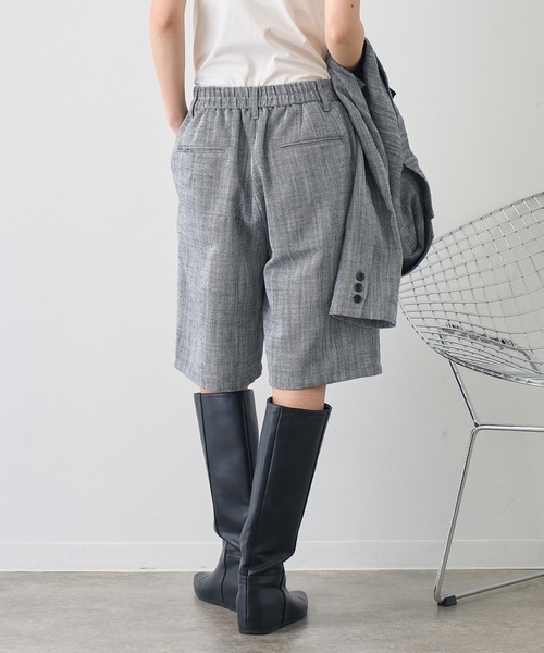 NOGLE(ノグル)の「【NOGLE/ノグル】リネンヘリンボーンショートパンツ(その他パンツ・レディース・ベージュ/ブラック・FREE)」の6枚目の写真