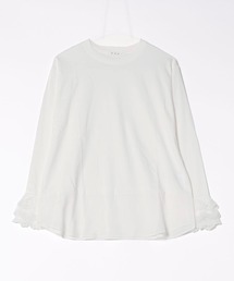 H.A.K（ハク）の「72／2サイロプレミアム天竺＋チュールレースインナーブラウス（Tシャツ/カットソー）」