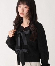 Heather | Wリボンケーブルカーディガン　645574(カーディガン/ボレロ)