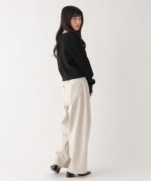 Heather（ヘザー）の「Wリボンケーブルカーディガン　645574（カーディガン/ボレロ・レディース・ブラック/アイボリー/グレー・FREE）」の18枚目の写真