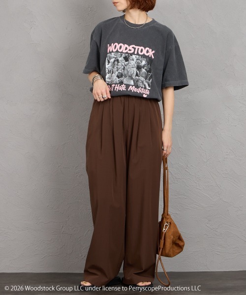 GOOD ROCK SPEED（グッドロックスピード）の「[GOOD ROCK SPEED/グッドロックスピード] 別注 WOODSTOCK ロックプリントTシャツ【追加】（Tシャツ/カットソー・レディース・チャコールグレー・XL/L/M）」の2枚目の写真