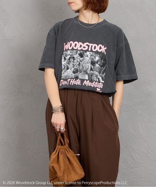 GOOD ROCK SPEED（グッドロックスピード）の「[GOOD ROCK SPEED/グッドロックスピード] 別注 WOODSTOCK ロックプリントTシャツ【追加】（Tシャツ/カットソー・レディース・チャコールグレー・XL/L/M）」の4枚目の写真