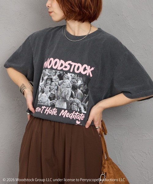 GOOD ROCK SPEED（グッドロックスピード）の「[GOOD ROCK SPEED/グッドロックスピード] 別注 WOODSTOCK ロックプリントTシャツ【追加】（Tシャツ/カットソー・レディース・チャコールグレー・XL/L/M）」の3枚目の写真