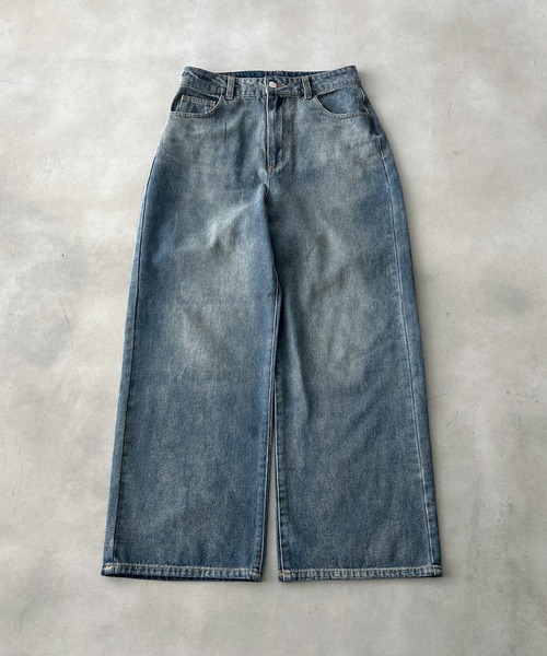 UNDERSTATEMENTs（アンダーステイトメント）の「【ユニセックス】配色ステッチ合皮パッチストレートデニムパンツ（デニムパンツ・メンズ・ブルー/グレー/ブラック/ブラック系その他/インディゴブルー/ブルー系その他・LARGE/MEDIUM/SMALL）」の22枚目の写真