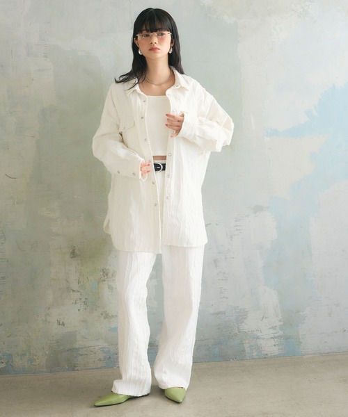 ELLEgirl(エルガール)の「フリンジジャガードシャツジャケット(シャツ/ブラウス・レディース・オフホワイト/ベージュ・FREE)」の22枚目の写真