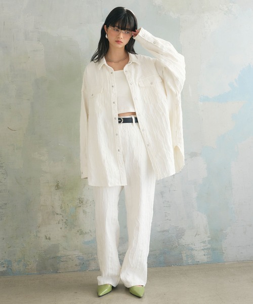 ELLEgirl(エルガール)の「フリンジジャガードシャツジャケット(シャツ/ブラウス・レディース・オフホワイト/ベージュ・FREE)」の18枚目の写真