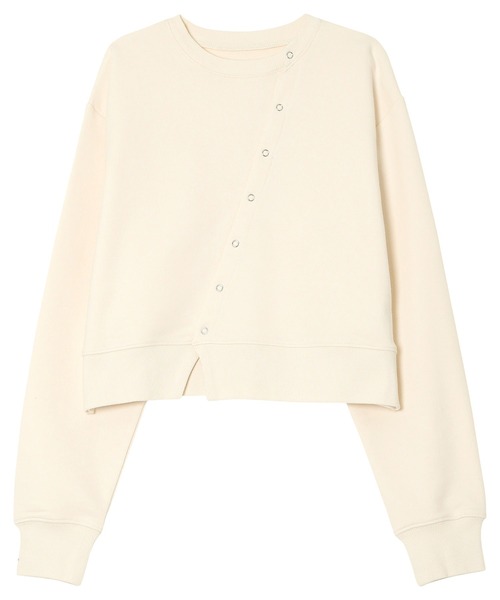 KOBE LETTUCE(コウベレタス)の「アシンメトリースウェットカーディガン(スウェット・レディース・ネイビー/オフホワイト/グレー・M)」の12枚目の写真