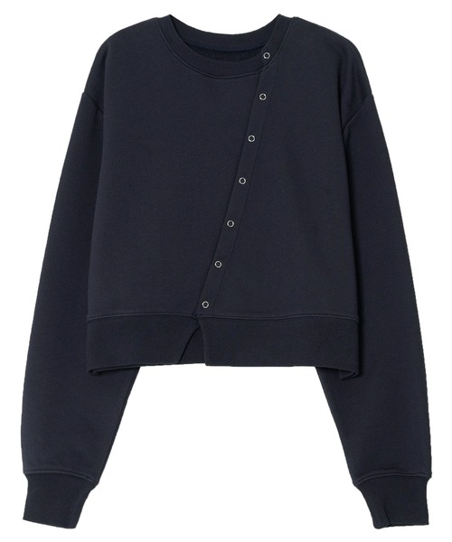 KOBE LETTUCE(コウベレタス)の「アシンメトリースウェットカーディガン(スウェット・レディース・ネイビー/オフホワイト/グレー・M)」の14枚目の写真