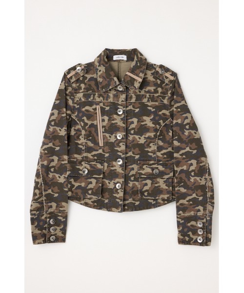 LAGUA GEM（ラグアジェム）の「CUT OFF MILITARY ジャケット（ミリタリージャケット・レディース・アイボリー/カモフラージュ・FREE）」の8枚目の写真