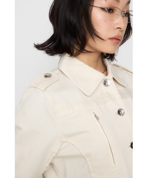 LAGUA GEM（ラグアジェム）の「CUT OFF MILITARY ジャケット（ミリタリージャケット・レディース・アイボリー/カモフラージュ・FREE）」の17枚目の写真