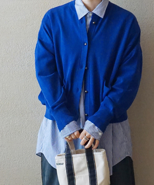 JOURNAL STANDARD LUXE（ジャーナルスタンダード　ラックス）の「ハイツイストテンジク クルーネックカーディガン（ニット/セーター・レディース・ブラック/オレンジ/ブルー/グレー・FREE）」の20枚目の写真