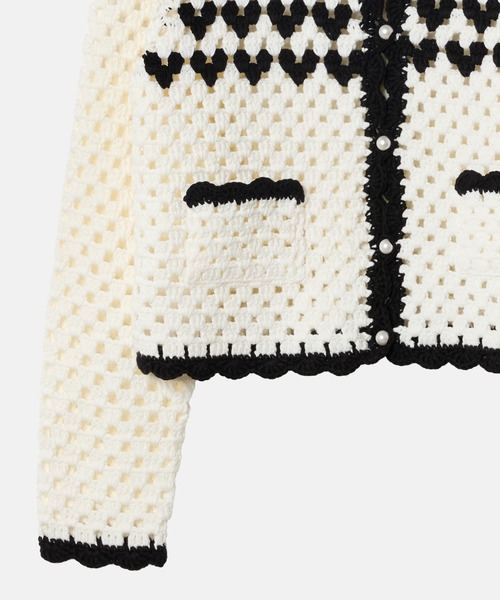 LE CIEL BLEU（ルシェルブルー）の「ハートモチーフクロシェニットジャケット / Heart-Motif Crochet Knit Jacket（ニット/セーター・レディース・ホワイト・36）」の10枚目の写真