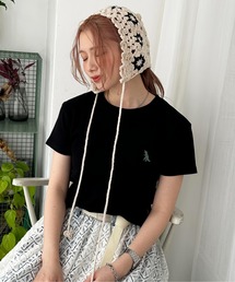 DOUBLE NAME（ダブルネーム）の「フラワークロッシェボンネット（ニットキャップ/ビーニー）」