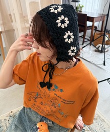 DOUBLE NAME（ダブルネーム）の「フラワークロッシェボンネット（ニットキャップ/ビーニー）」