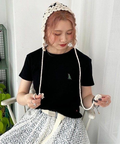 DOUBLE NAME(ダブルネーム)の「フラワークロッシェボンネット(ニットキャップ/ビーニー・レディース・ブラック/ベージュ・FREE)」の11枚目の写真