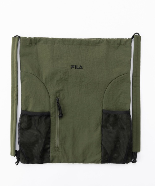 FILA(フィラ)の「FILA/フィラ ナップサック ショルダーパッド付き 軽量 ナイロンバッグ(バックパック/リュック・レディース・ブラック/カーキ/ライトグレー・FREE)」の14枚目の写真