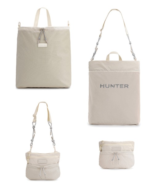 HUNTER(ハンター)の「トラベル マルチファンクション パッカブル トート(トートバッグ・レディース・ホワイト×シルバー/ブラック×シルバー・ONE)」の1枚目の写真