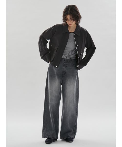 emmi(エミ)の「ウエストゴムルーズデニムパンツ(デニムパンツ・レディース・グレー/ブルー・1/0)」の5枚目の写真