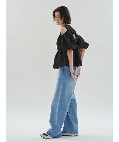 emmi(エミ)の「ウエストゴムルーズデニムパンツ(デニムパンツ・レディース・グレー/ブルー・1/0)」の15枚目の写真