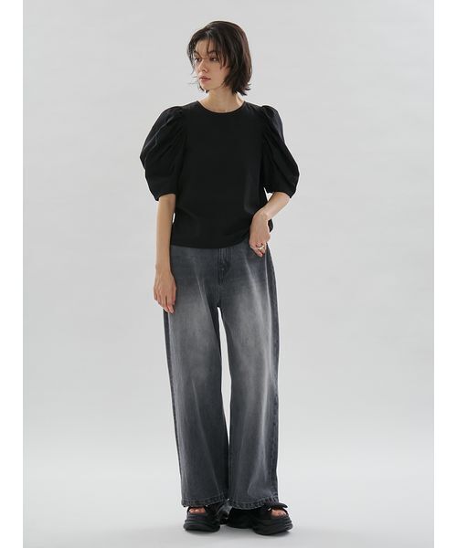 emmi(エミ)の「ウエストゴムルーズデニムパンツ(デニムパンツ・レディース・グレー/ブルー・1/0)」の20枚目の写真