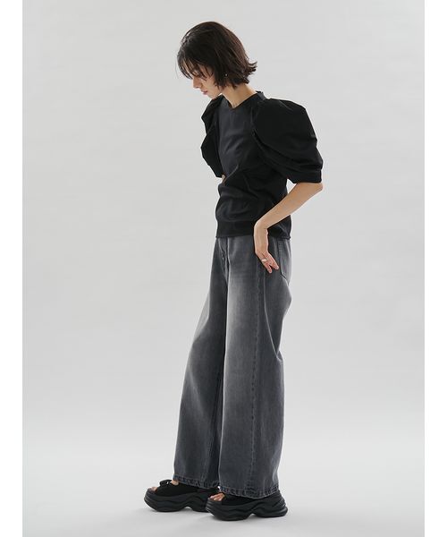 emmi(エミ)の「ウエストゴムルーズデニムパンツ(デニムパンツ・レディース・グレー/ブルー・1/0)」の21枚目の写真