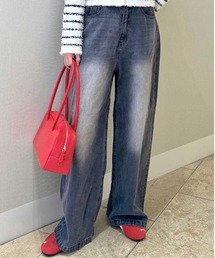 emmi（エミ）の「ウエストゴムルーズデニムパンツ（デニムパンツ）」