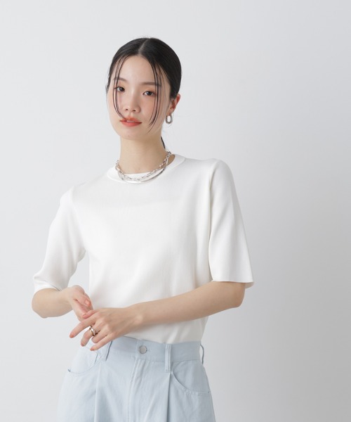 WEB限定 / 追加》透かし編みボートネックニット（ニット/セーター