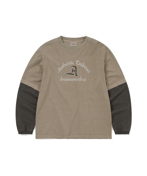 thisisneverthat(ディスイズネバーザット)の「Layered L/S Tee(Tシャツ/カットソー・メンズ・ブラック系その他/サンドグレー/ネイビー・L/M/S/XL)」の2枚目の写真