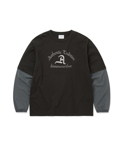 thisisneverthat(ディスイズネバーザット)の「Layered L/S Tee(Tシャツ/カットソー・メンズ・ブラック系その他/サンドグレー/ネイビー・L/M/S/XL)」の1枚目の写真