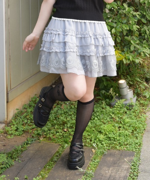 axes femme（アクシーズファム）の「ボリュームフリルスカパン（スカート・レディース・ブラック/クリーム/ミント/グレー/ホワイト・FREE）」の3枚目の写真