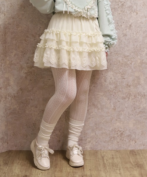 axes femme（アクシーズファム）の「ボリュームフリルスカパン（スカート・レディース・ブラック/クリーム/ミント・FREE）」の2枚目の写真