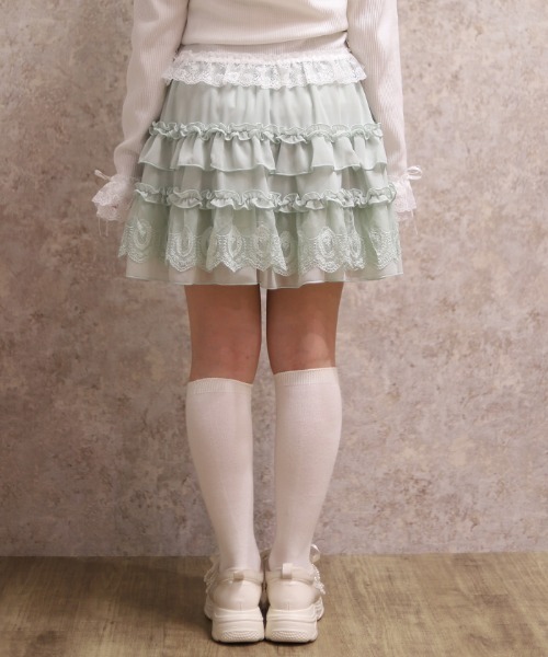 axes femme（アクシーズファム）の「ボリュームフリルスカパン（スカート・レディース・ブラック/クリーム/ミント・FREE）」の4枚目の写真