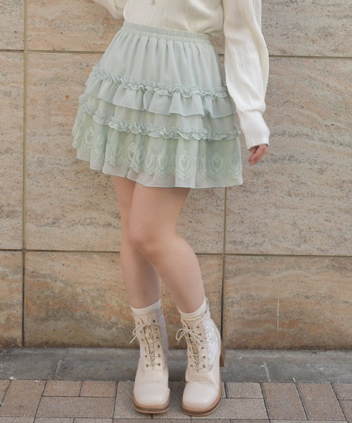 axes femme（アクシーズファム）の「ボリュームフリルスカパン（スカート・レディース・ブラック/クリーム/ミント・FREE）」の15枚目の写真