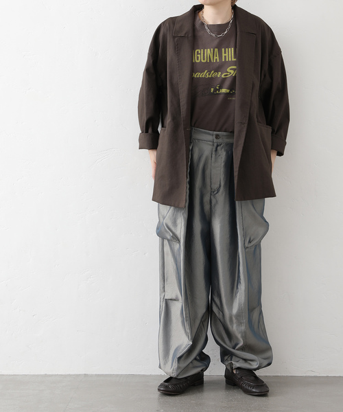 JOURNAL STANDARD LUXE(ジャーナルスタンダード ラックス)の「ラミートロピカルダブルジャケット(テーラードジャケット・レディース・ブラウン系その他/ブラック・FREE)」の6枚目の写真