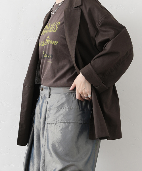 JOURNAL STANDARD LUXE(ジャーナルスタンダード ラックス)の「ラミートロピカルダブルジャケット(テーラードジャケット・レディース・ブラウン系その他/ブラック・FREE)」の8枚目の写真